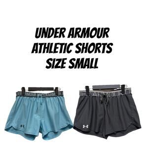 Under Armour Athletic Running Work out shorts Set of 2 Black/Blue Size Small